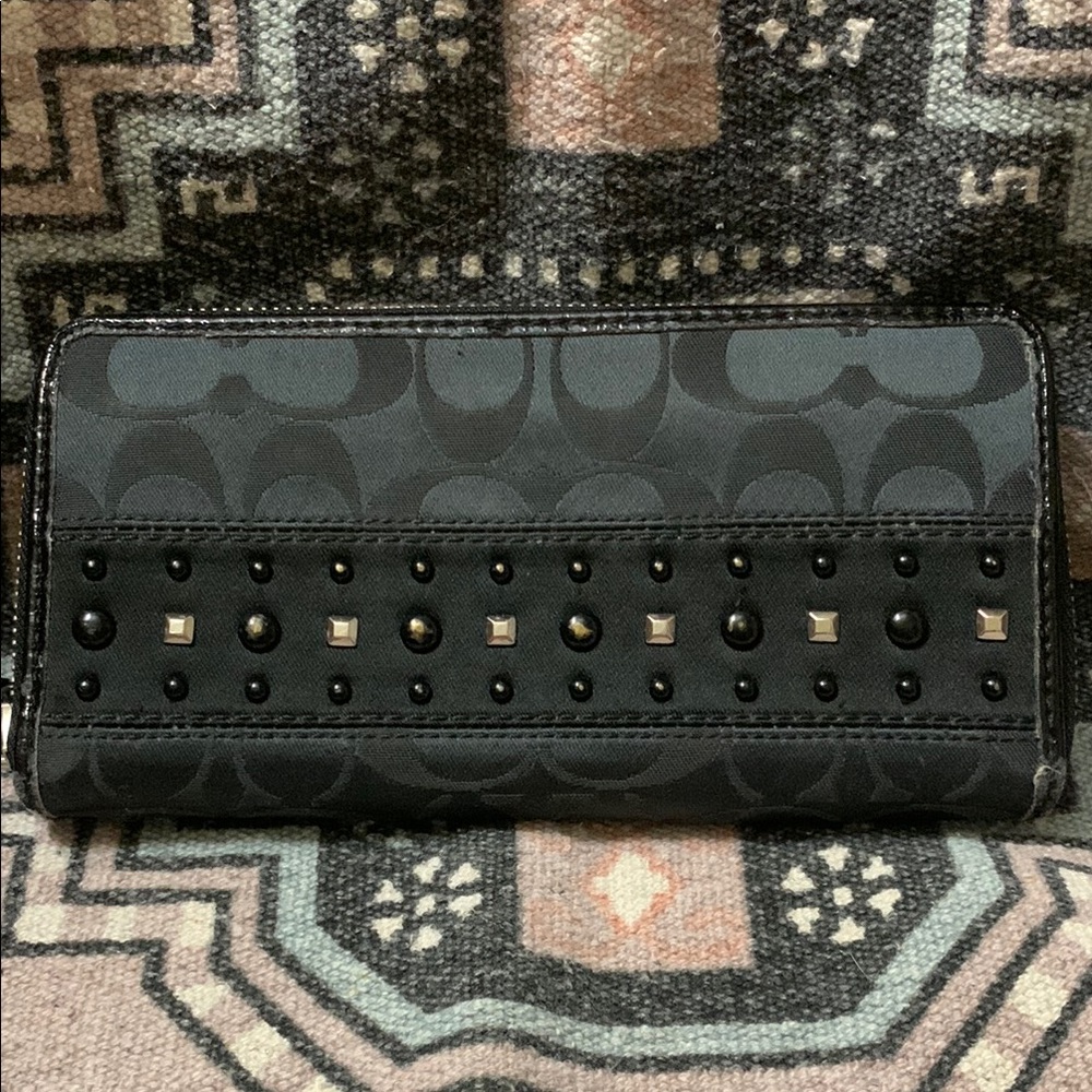 Coach Black Studded Women's Wallet